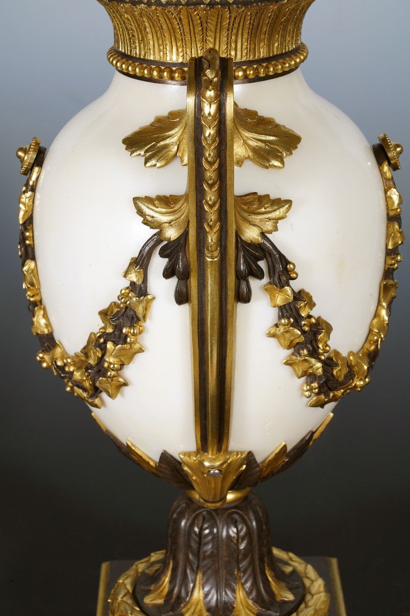 Pair Of Louis XVI-inspired Cassolettes, Attr. To H.vian, France, Circa 1890-photo-2