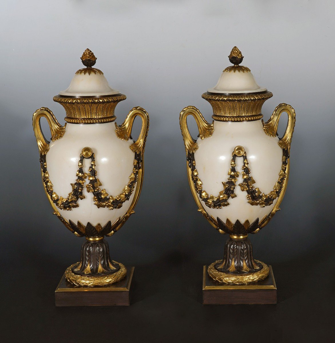 Pair Of Louis XVI-inspired Cassolettes, Attr. To H.vian, France, Circa 1890