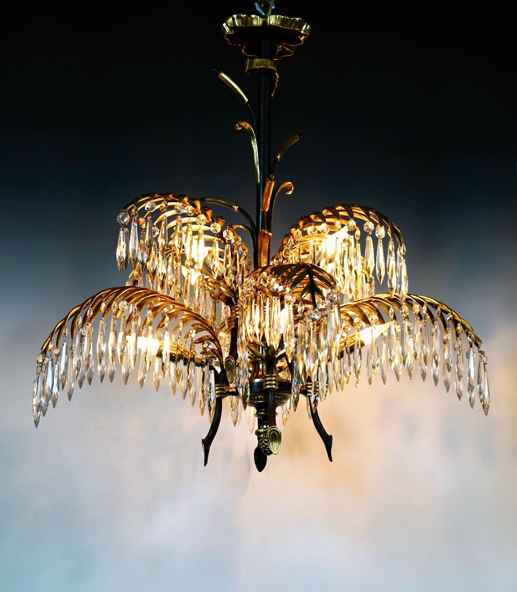 "palm" Chandelier Attributed To Maison Baguès, France, Circa 1890-photo-2