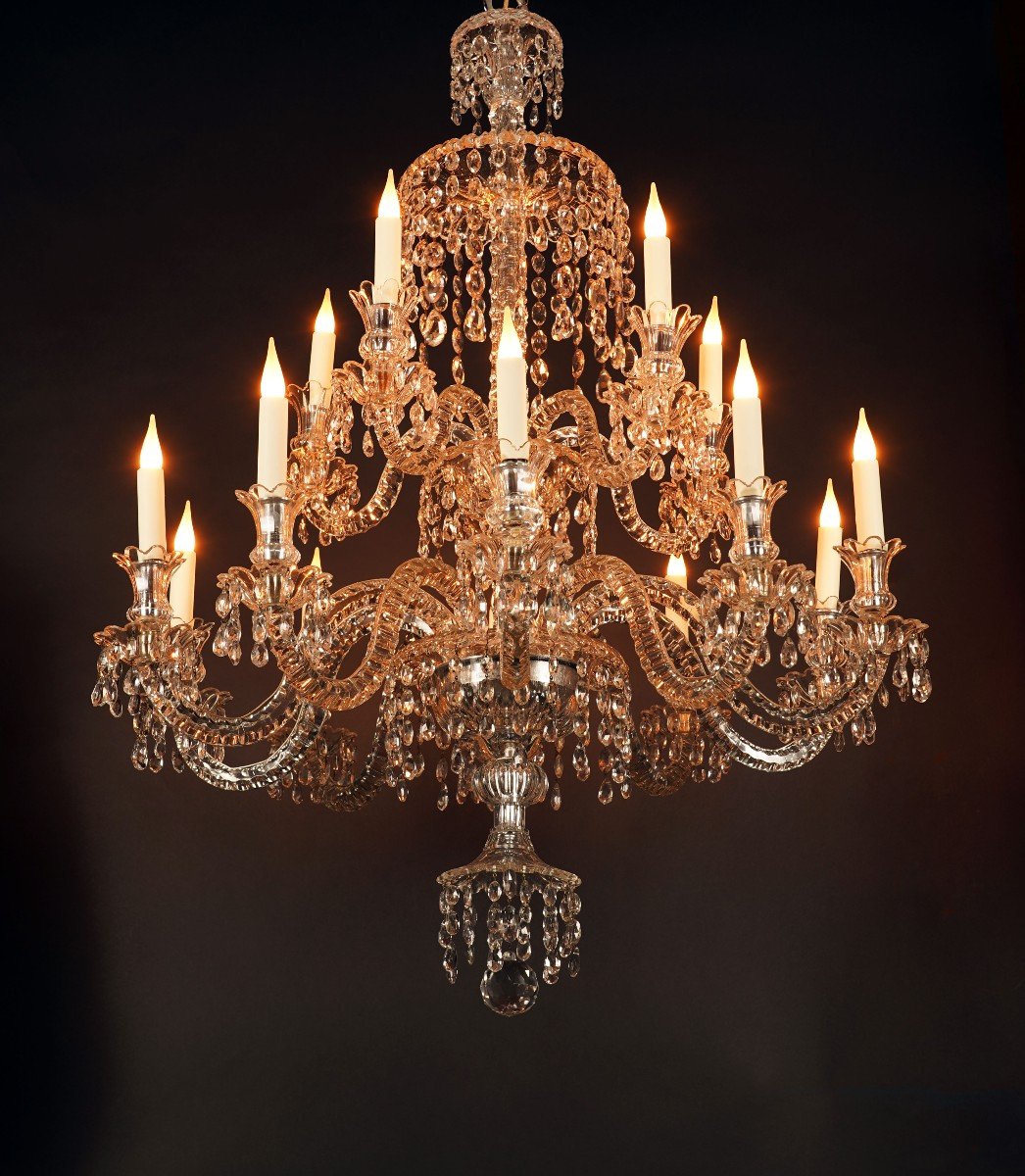 Baccarat Crystal Chandelier, France, Circa 1890-photo-4