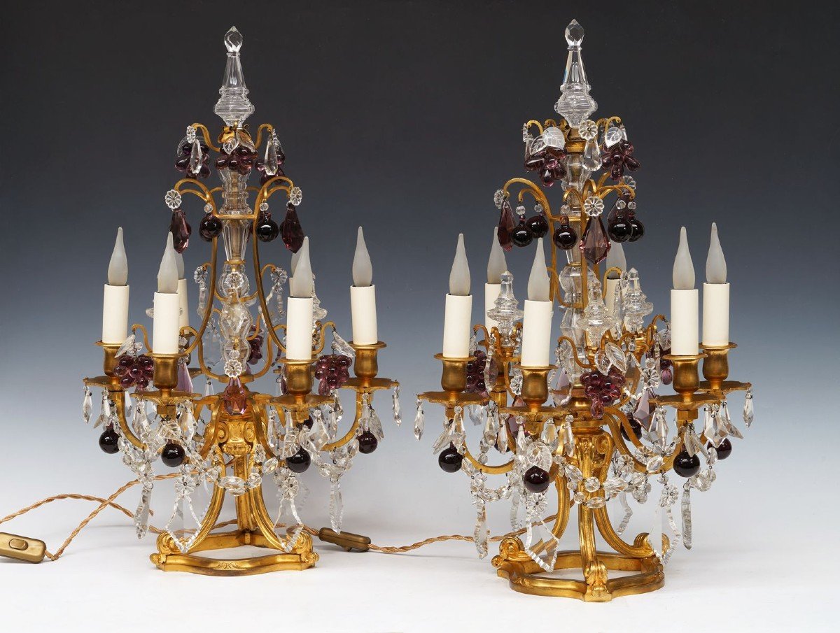 Pair Of Girandoles Attr. To H. Vian, France, Circa 1890-photo-2