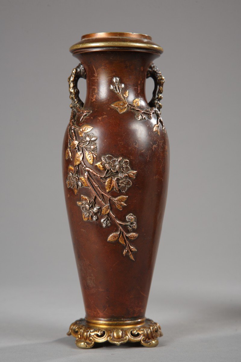 Paire de Vases Japonisants attr. à Susse Frères, France, Circa 1880-photo-4