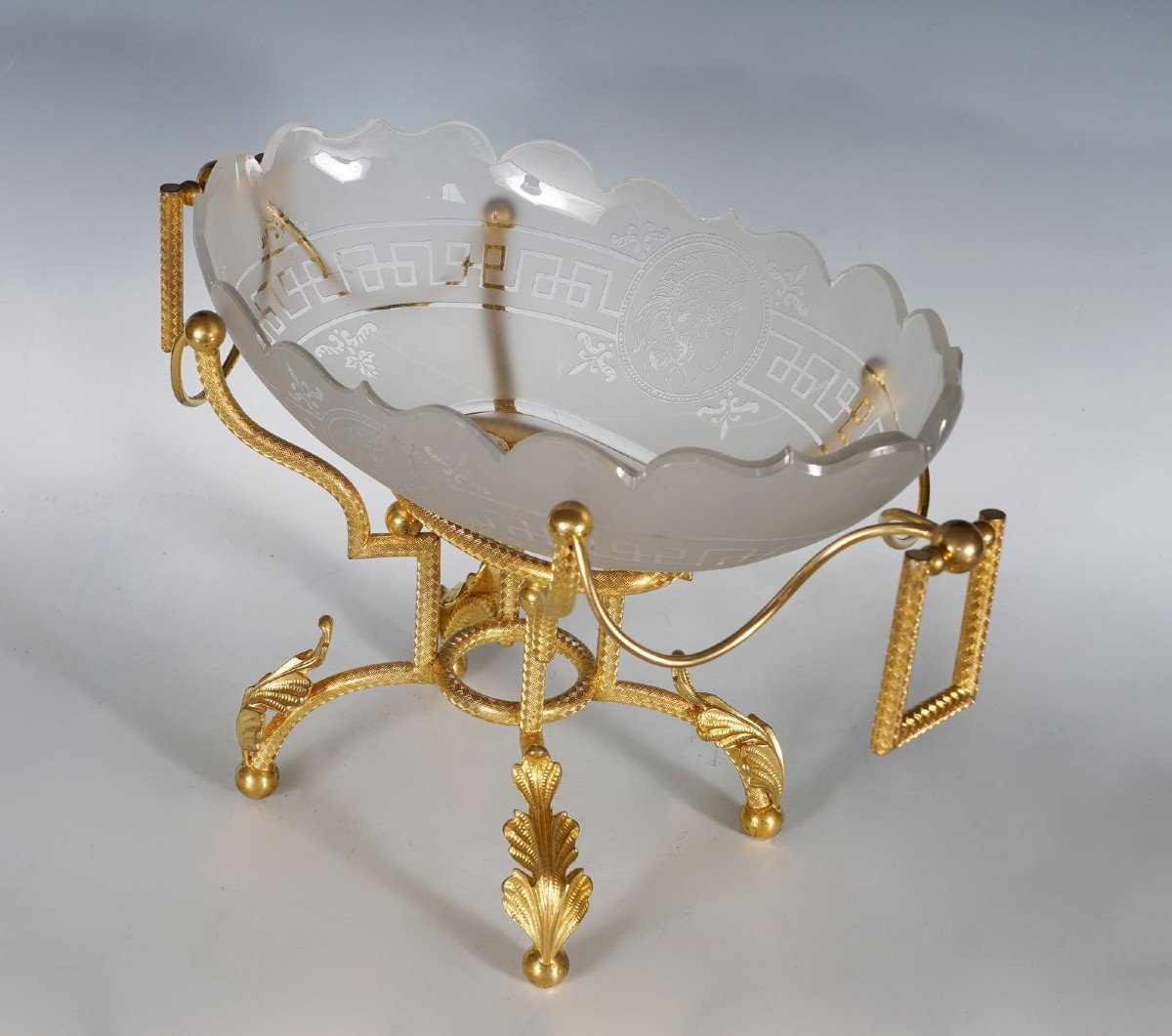 "minerva" Bowl Attr. To Baccarat, France, Circa 1890-photo-2