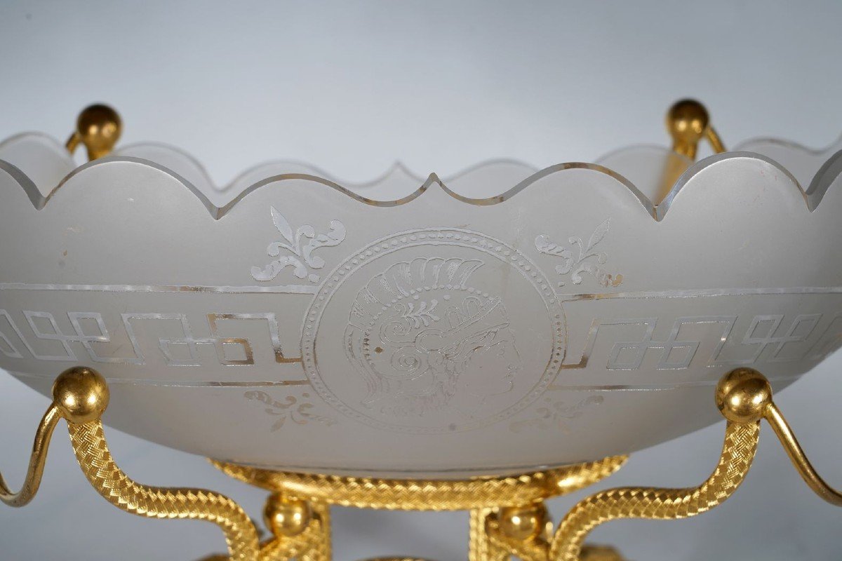 "minerva" Bowl Attr. To Baccarat, France, Circa 1890-photo-1