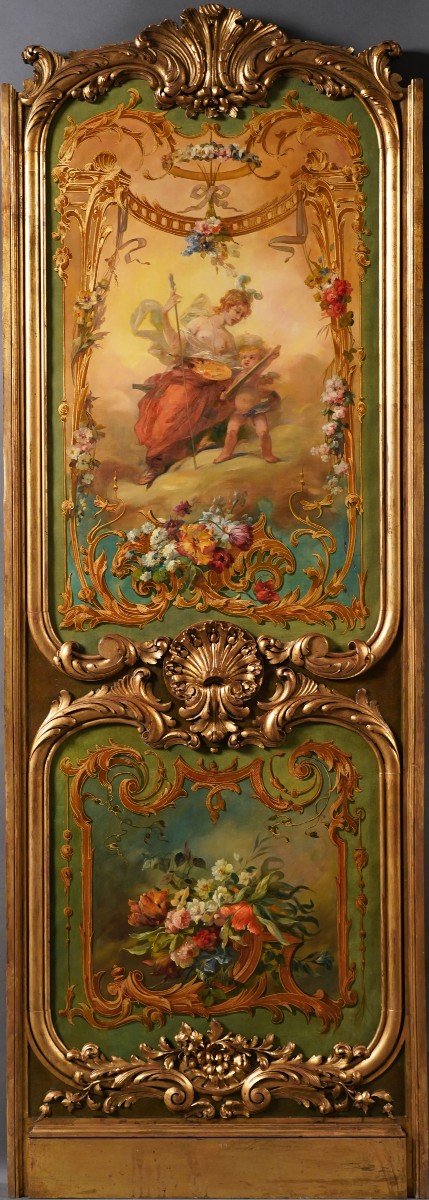 Rare Set Of Four Paintings “allegories Of Art”, France, Circa 1865-photo-4