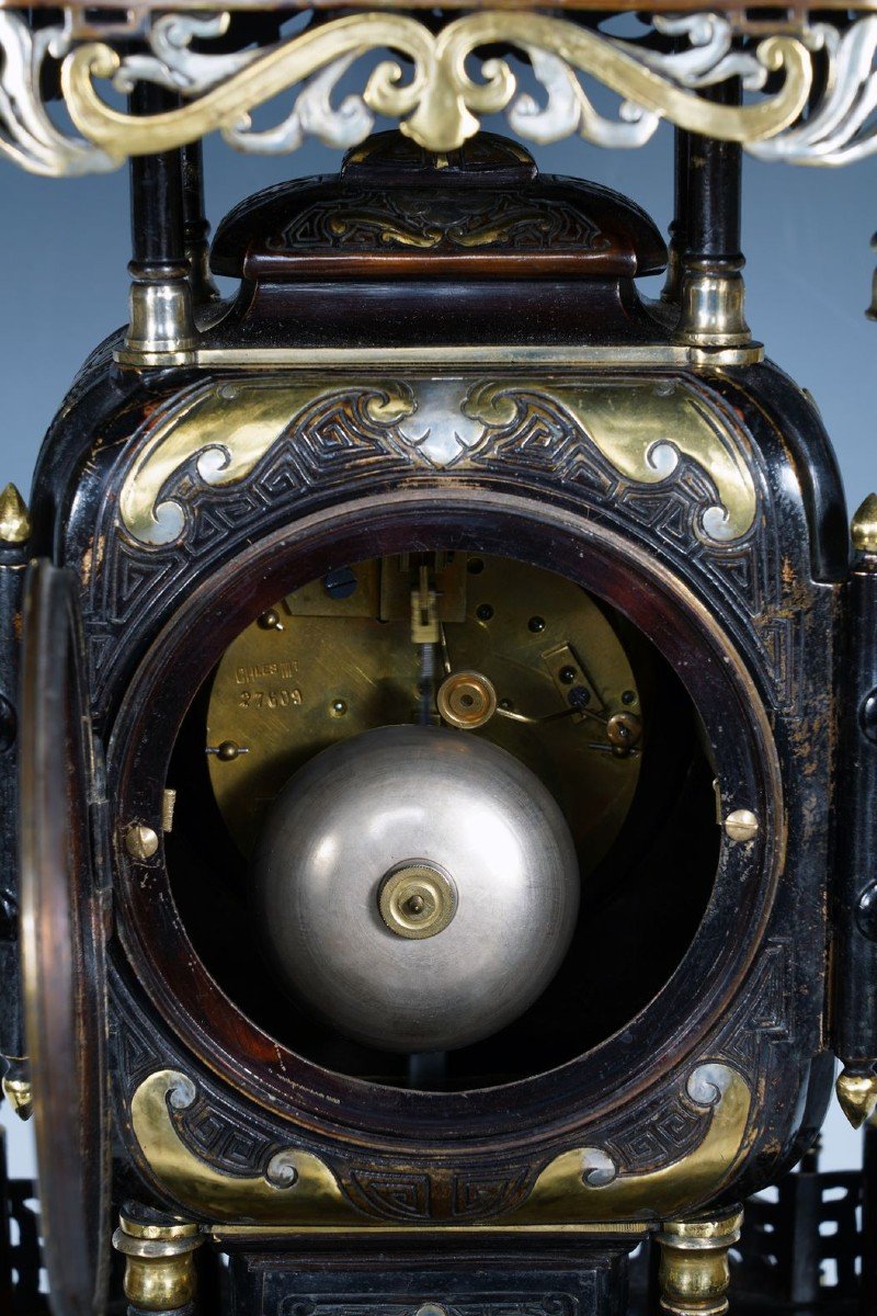 "pagoda" Clock Attr. To l'Escalier De Cristal, France, Circa 1885-photo-1