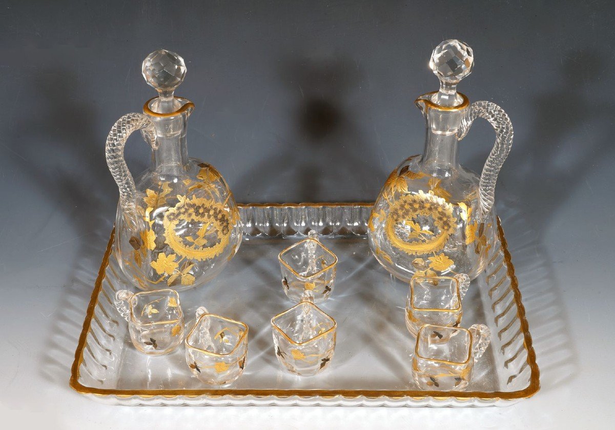 Liquor Service Attr. To Baccarat, France, Circa 1900-photo-4