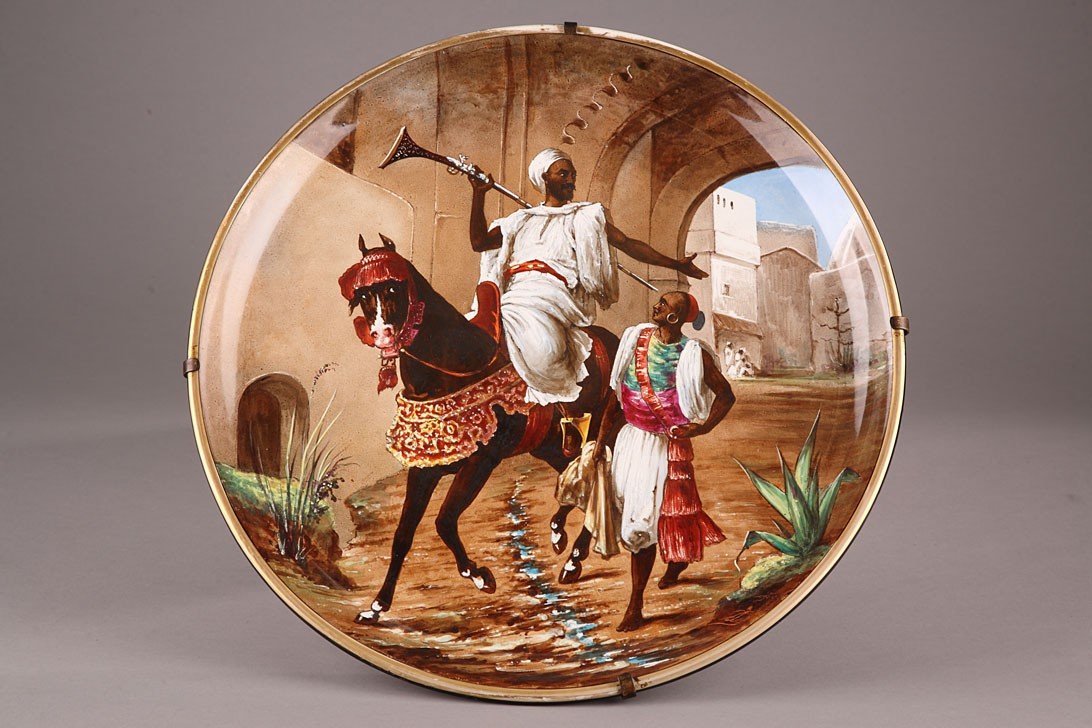 Plat Orientaliste par Lebeuf, Milliet et Cie, France, Circa 1845-photo-2