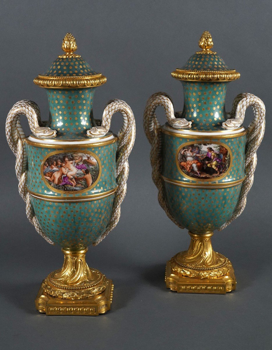 Pair Of Covered Vases Attr. To Samson Et Cie, France, Circa 1890-photo-2