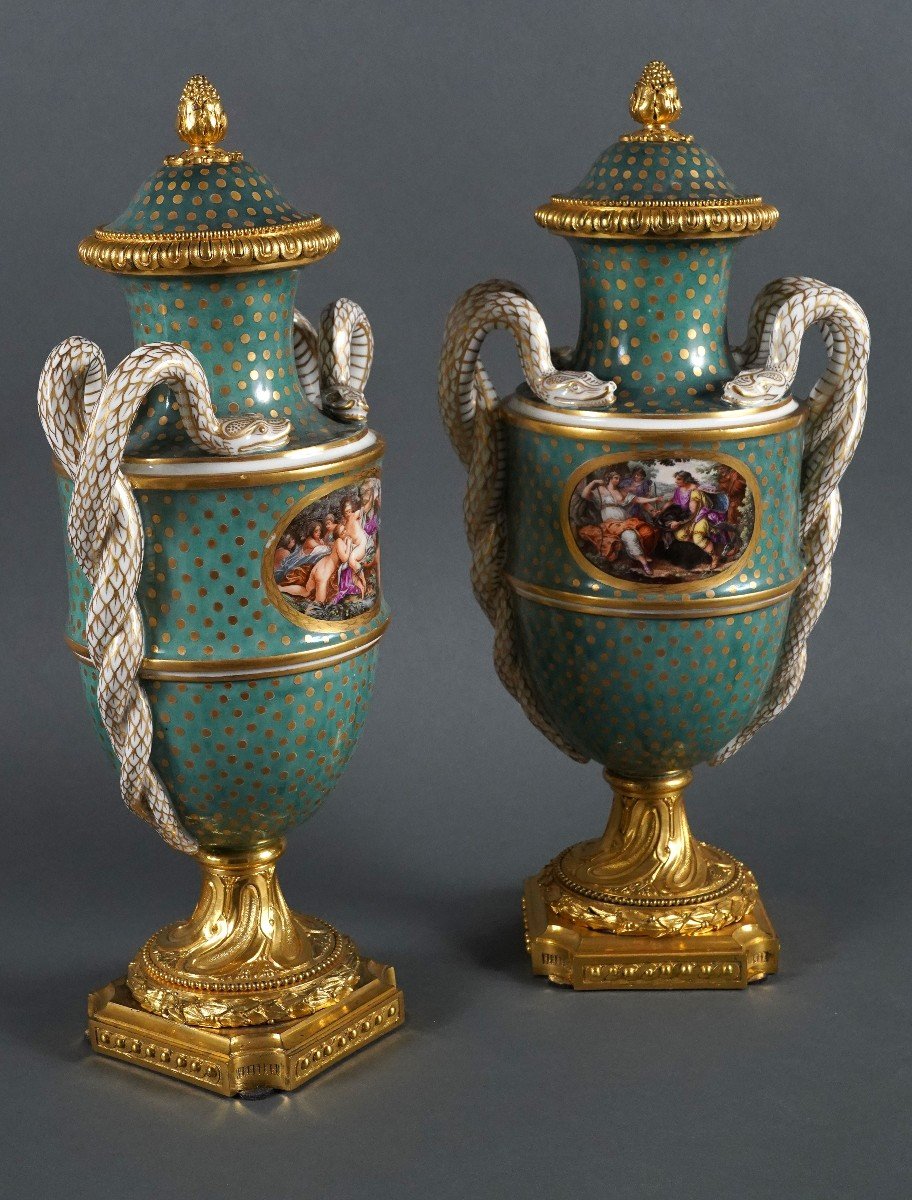 Pair Of Covered Vases Attr. To Samson Et Cie, France, Circa 1890-photo-3