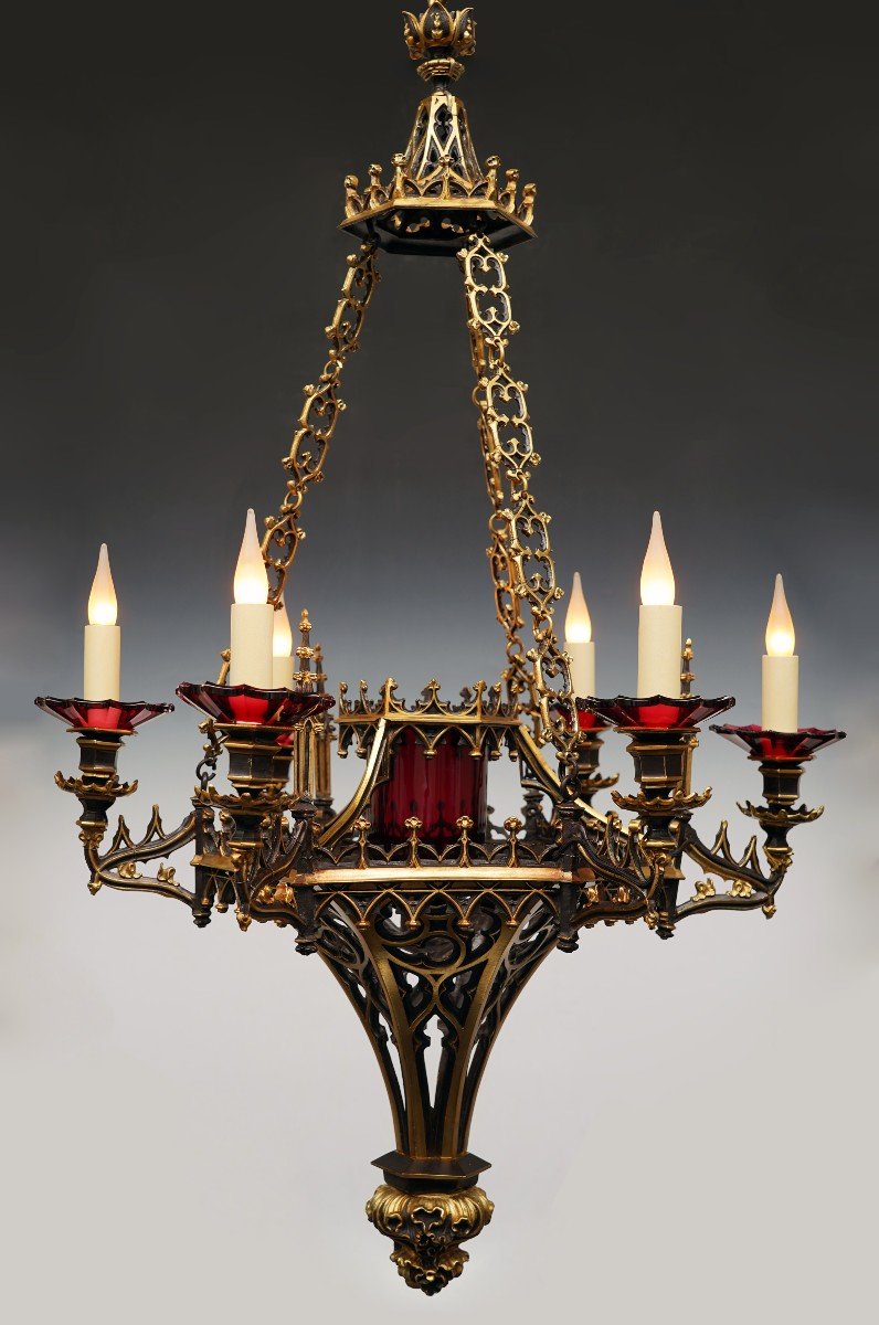 Lustre Néo-gothique, France, Circa 1860-photo-2