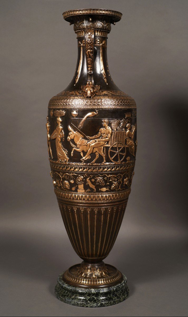 Large Neo-greek Vase By F. Levillain And F. Barbedienne, France, Circa 1890-photo-3