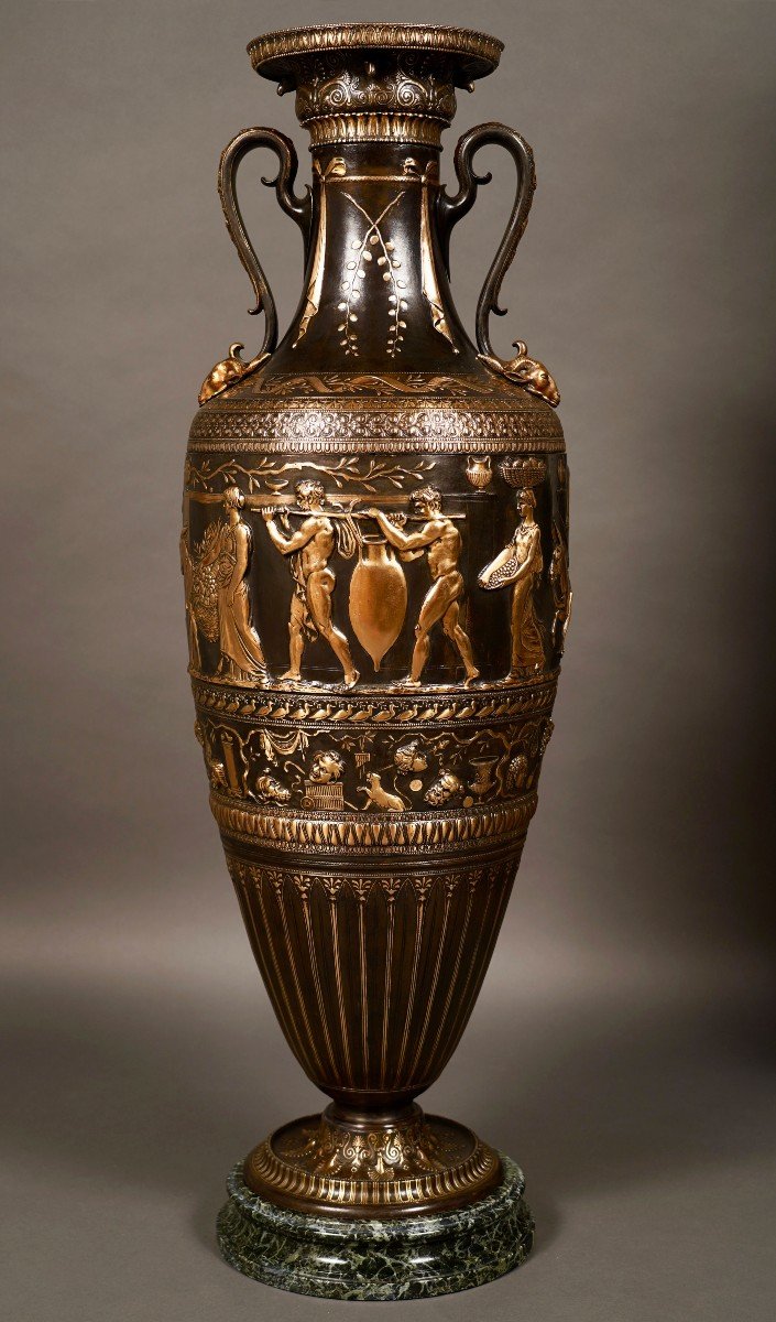 Large Neo-greek Vase By F. Levillain And F. Barbedienne, France, Circa 1890-photo-5