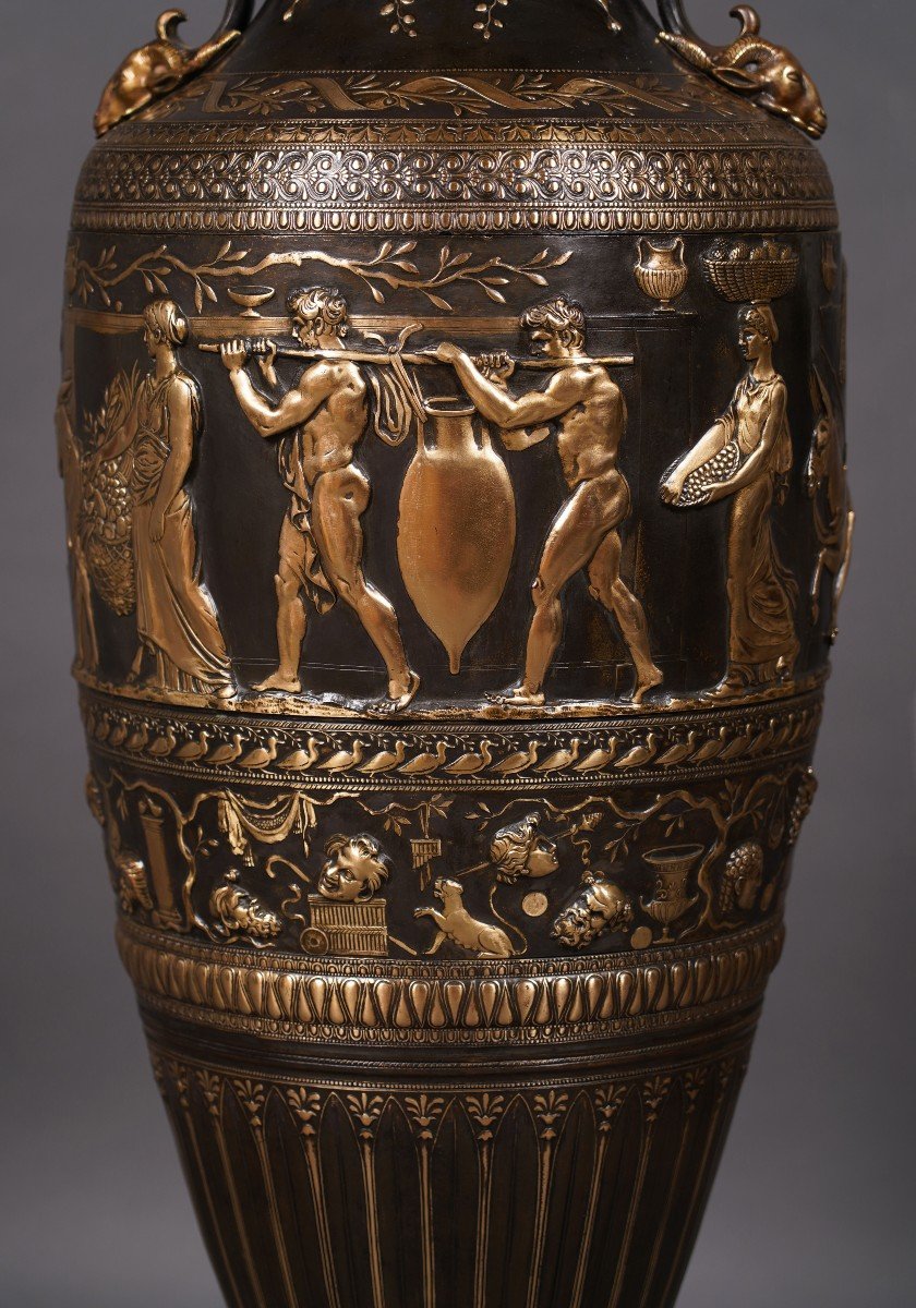 Large Neo-greek Vase By F. Levillain And F. Barbedienne, France, Circa 1890-photo-6