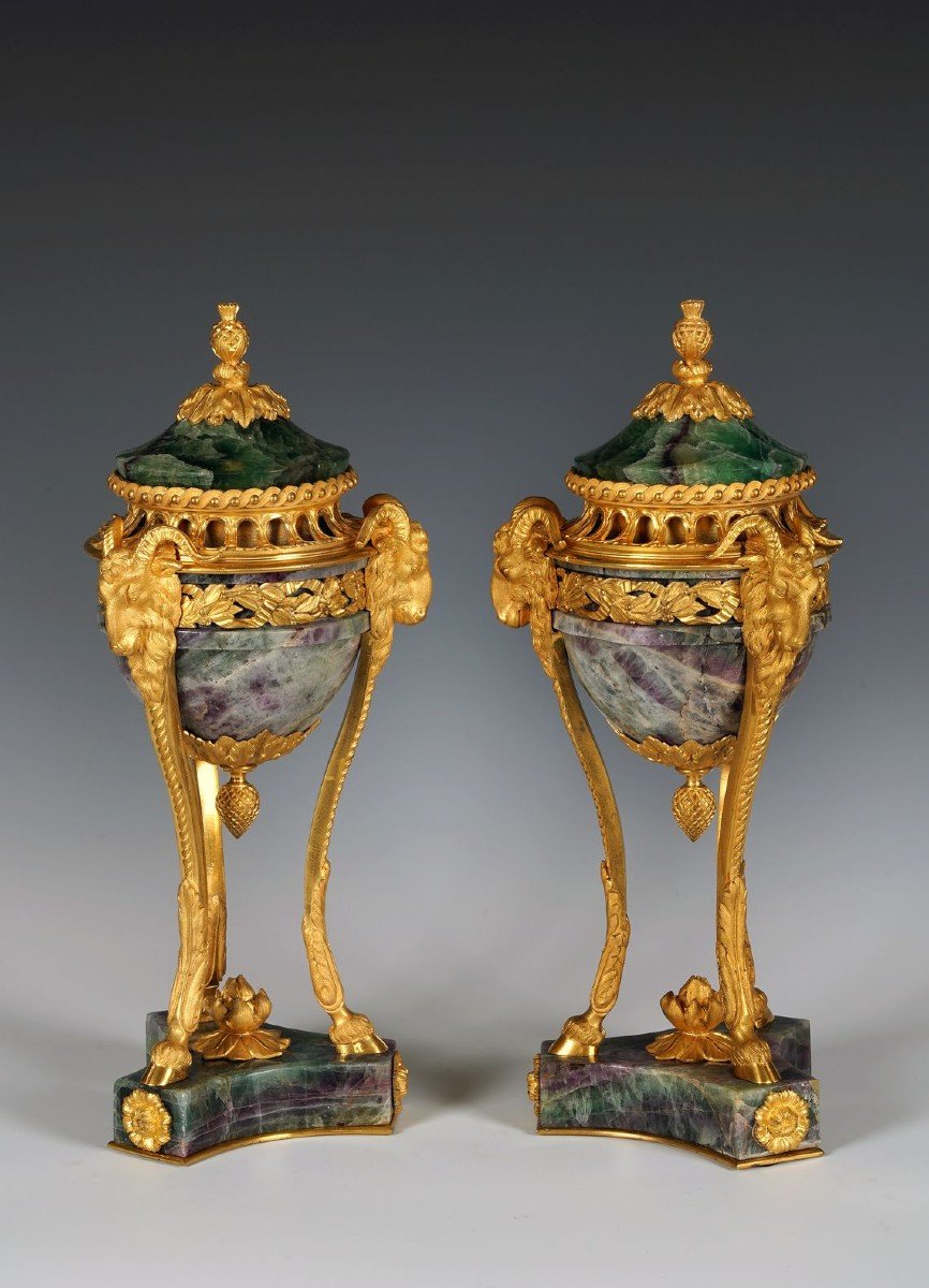 Pair Of « Rams » Perfume Burners Attr. To Maison Millet, France Circa 1870