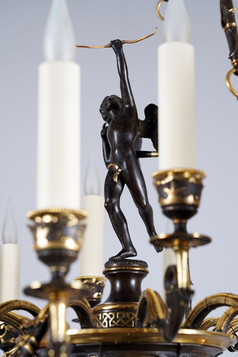 Neo-greek «cupid» Chandelier By A. Delafontaine & H. Cahieux, France  C 1850-photo-2