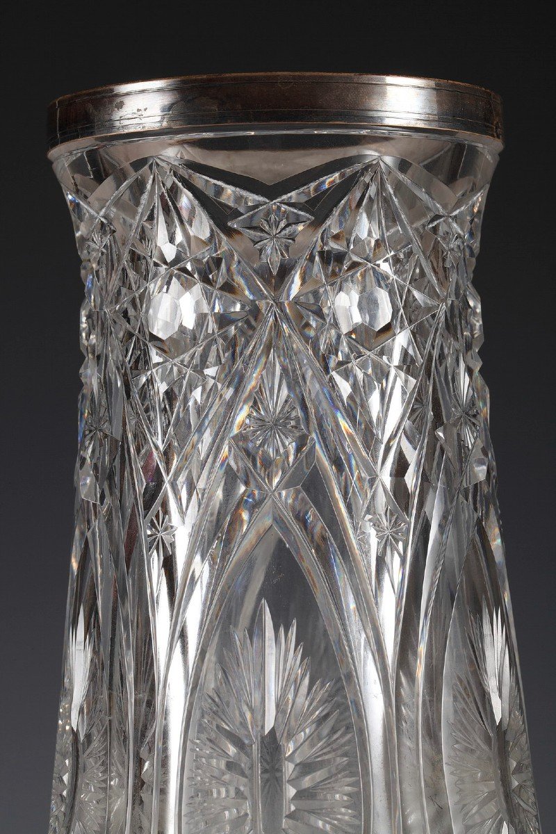 Pair Of Crystal Vases Attr. To Baccarat, France, Circa 1920-photo-3