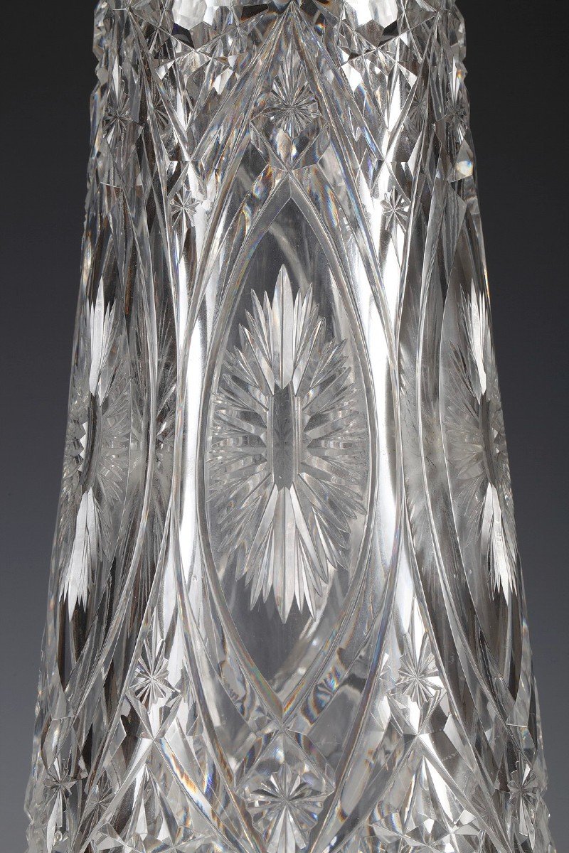 Pair Of Crystal Vases Attr. To Baccarat, France, Circa 1920-photo-1