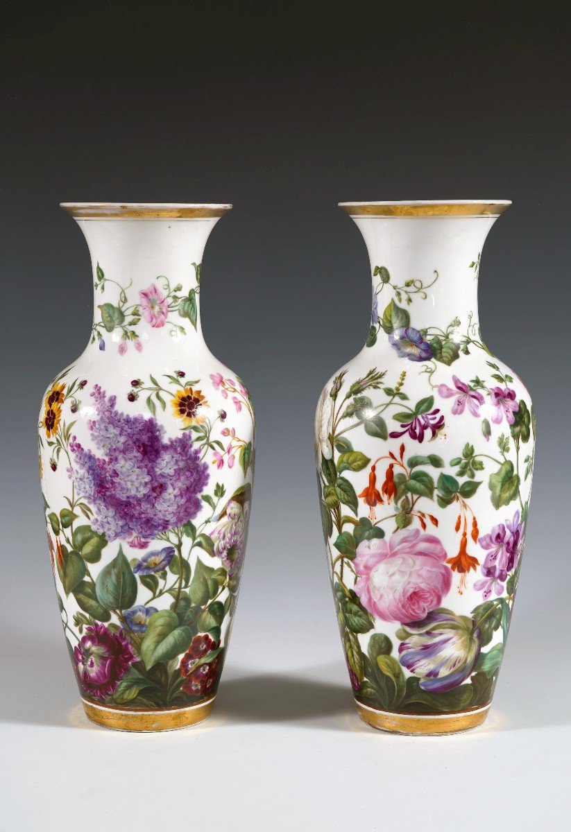 Pair Of Paris Porcelain Vases, France, Circa 1880-photo-2