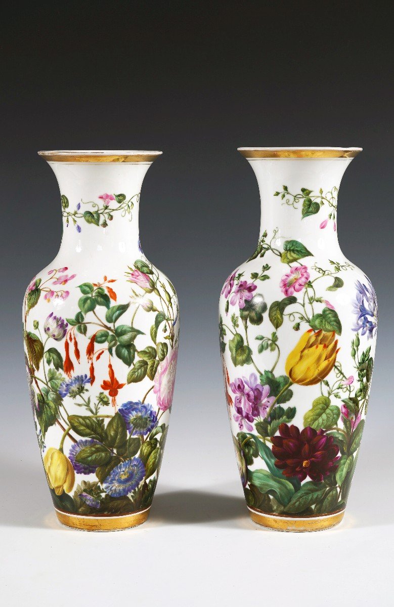 Pair Of Paris Porcelain Vases, France, Circa 1880-photo-3