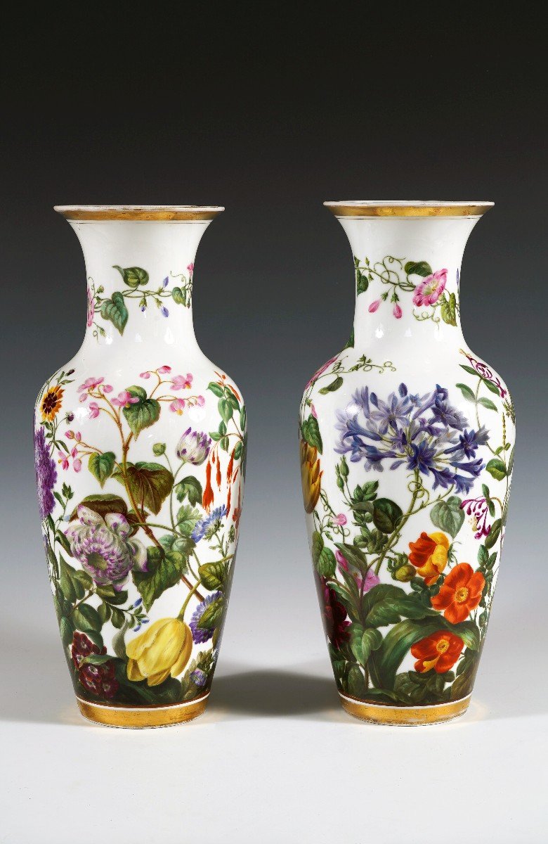 Pair Of Paris Porcelain Vases, France, Circa 1880-photo-4