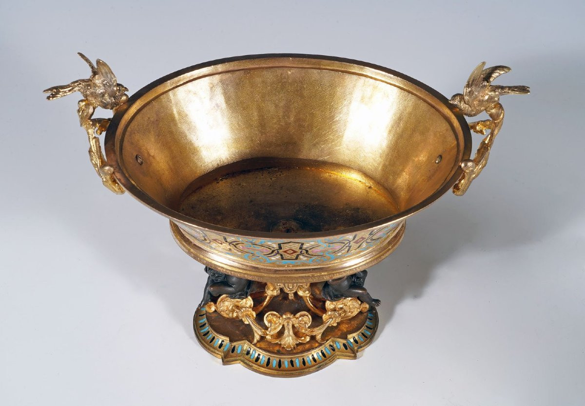 Cup With Cherubs Attr. To A. Giroux, France, Circa 1870-photo-1