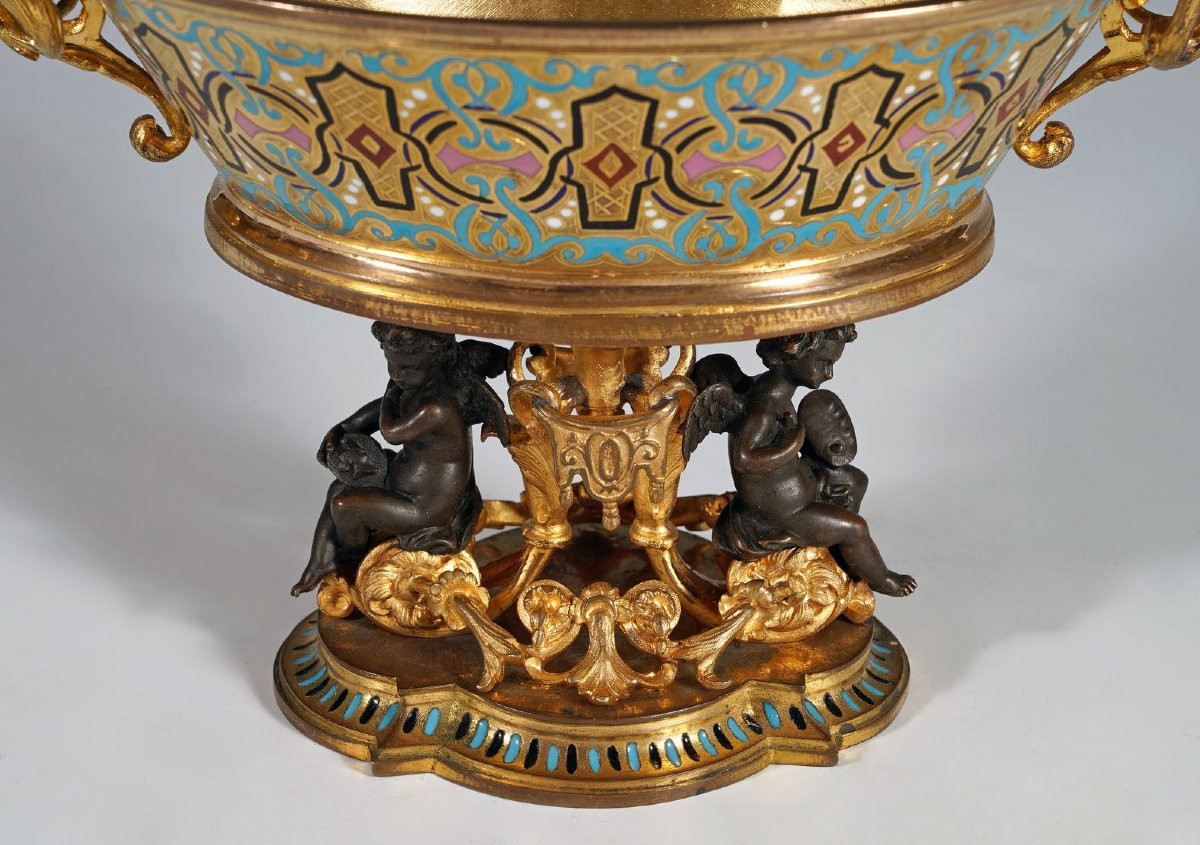 Cup With Cherubs Attr. To A. Giroux, France, Circa 1870-photo-3