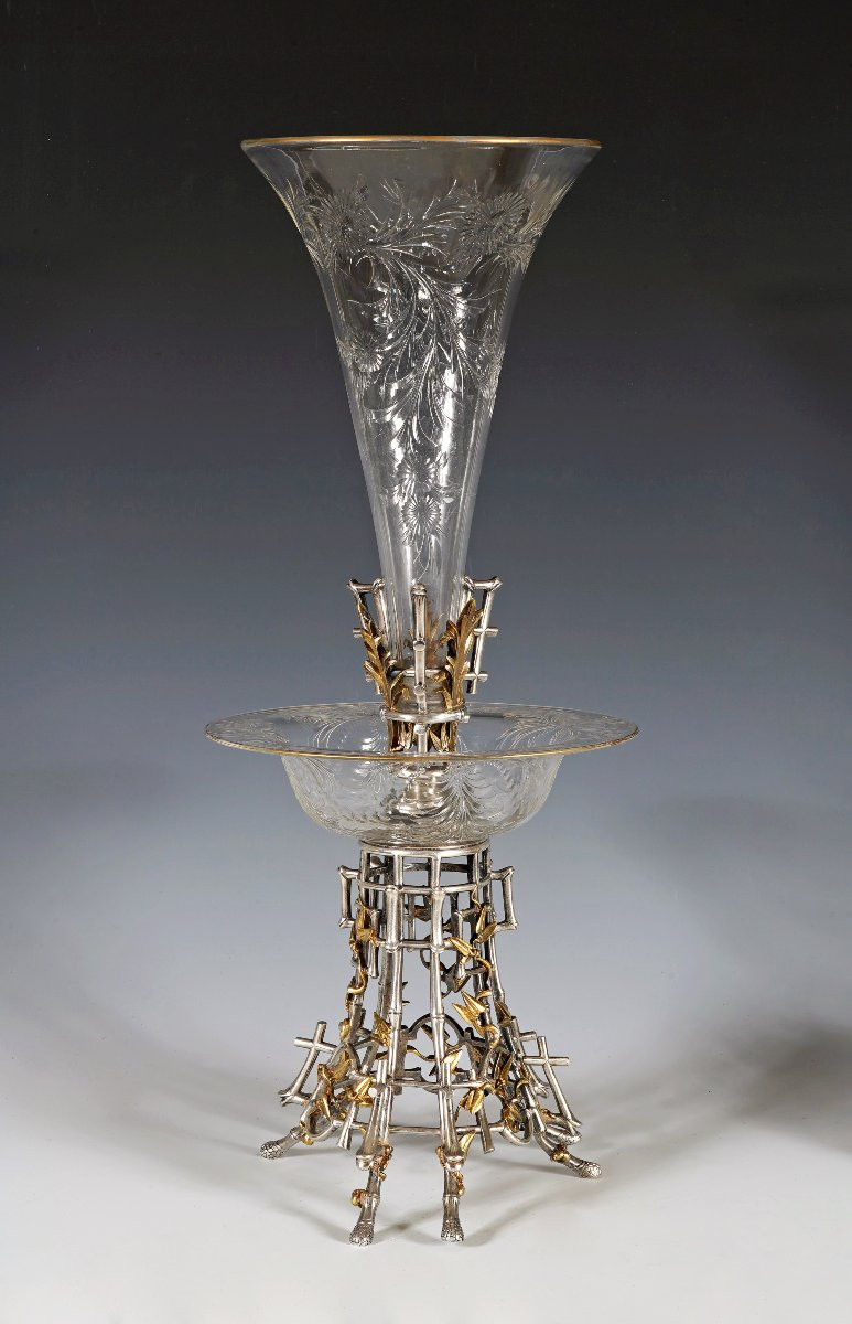 Coupe Soliflore Japonisante Attr. à Christofle, France, Circa 1880-photo-3