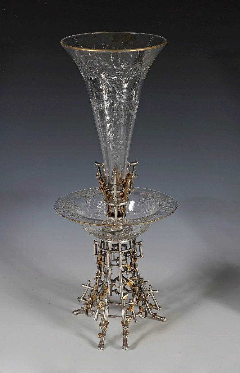 Coupe Soliflore Japonisante Attr. à Christofle, France, Circa 1880-photo-4