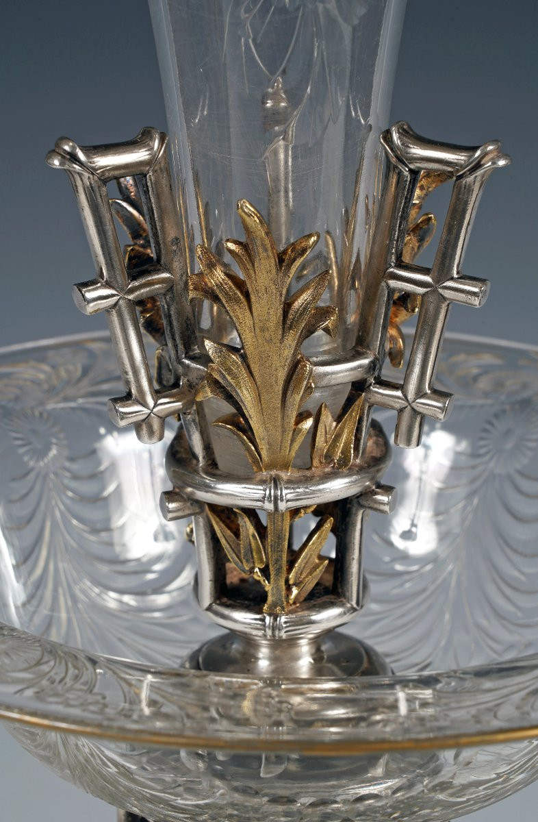 Coupe Soliflore Japonisante Attr. à Christofle, France, Circa 1880-photo-2