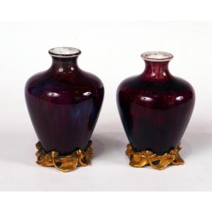 Paire de Vases Art Nouveau de la Manufacture de Sèvres, France, 1902