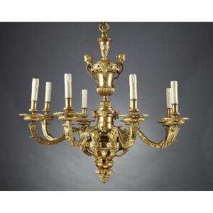  "mazarin" Gilt Bronze Chandelier, France, Circa 1880