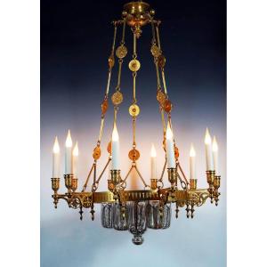 Ottoman Style Chandelier By F. Barbedienne, France, Circa 1880