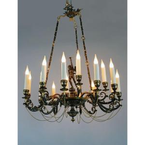 Neo-greek «cupid» Chandelier By A. Delafontaine & H. Cahieux, France  C 1850