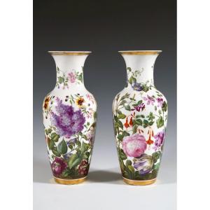 Pair Of Paris Porcelain Vases, France, Circa 1880