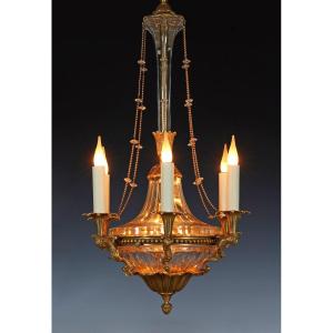 "dolphin" Chandelier Attr. To Maison Baguès, France, Circa 1900