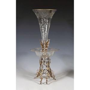 Coupe Soliflore Japonisante Attr. à Christofle, France, Circa 1880