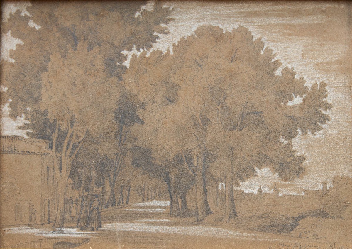 Isidore FLACHERON (Lyon, 1806 - Hyères, 1873) - Paysage