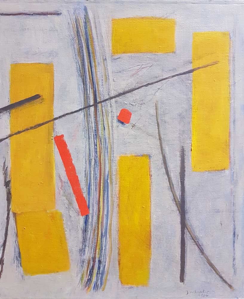 Jean CHEVALIER (1913-2002), Composition aux rectangles jaunes