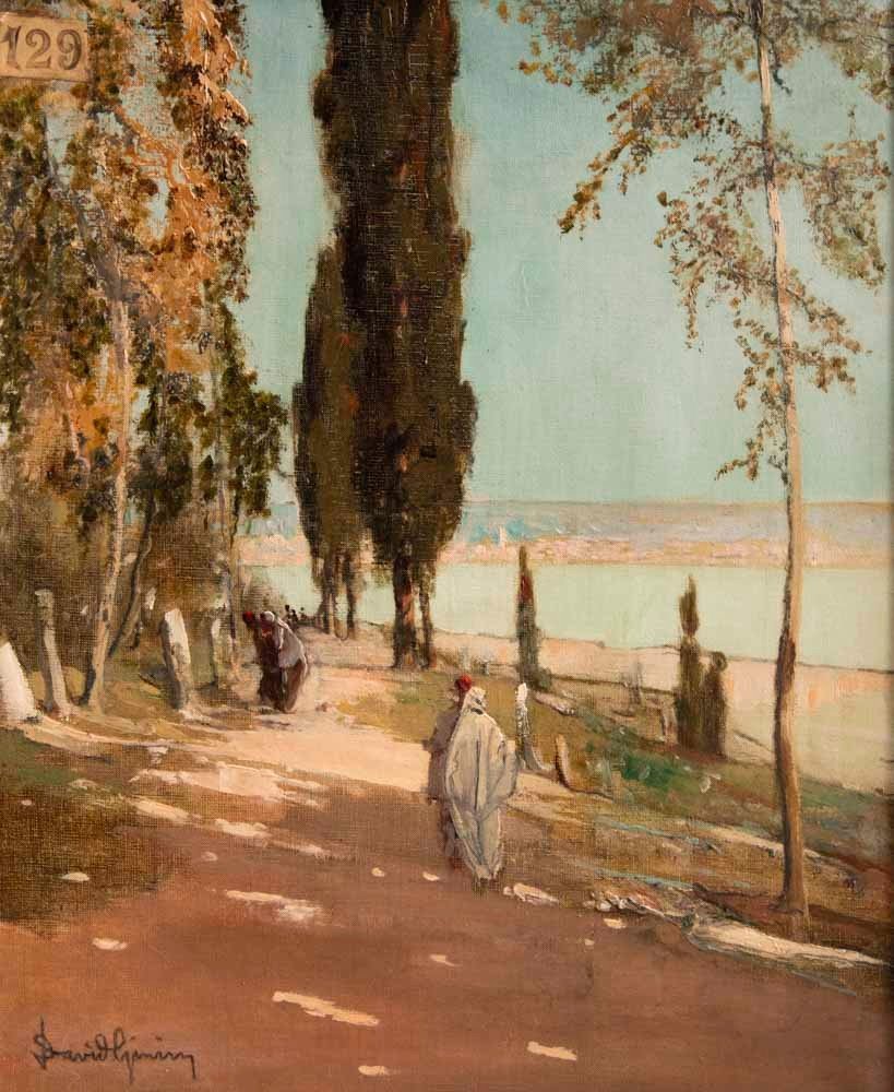 David Girin, Walk In An Orientalist Landscape, Oil On Canvas