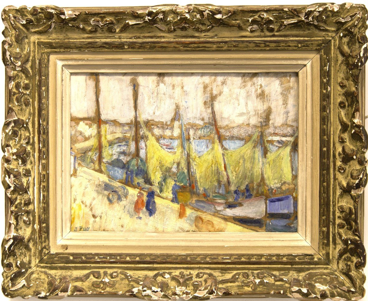 Jean PUY ( 1876–1960), Voiliers Au Port Des Sables D’olonne