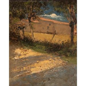 David Eugène Girin (lyon, 1848 - Id., 1917) - Landscape With House