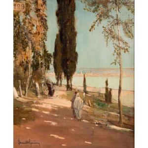 David Girin, Promenade Dans Un Paysage Orientaliste