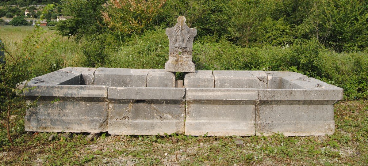 Basin With Fountain Carved Old Stone