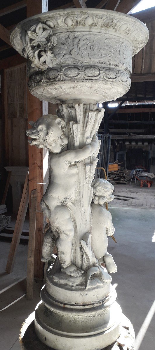 Planter Pair Of Cherubs Val d'Osne-photo-3