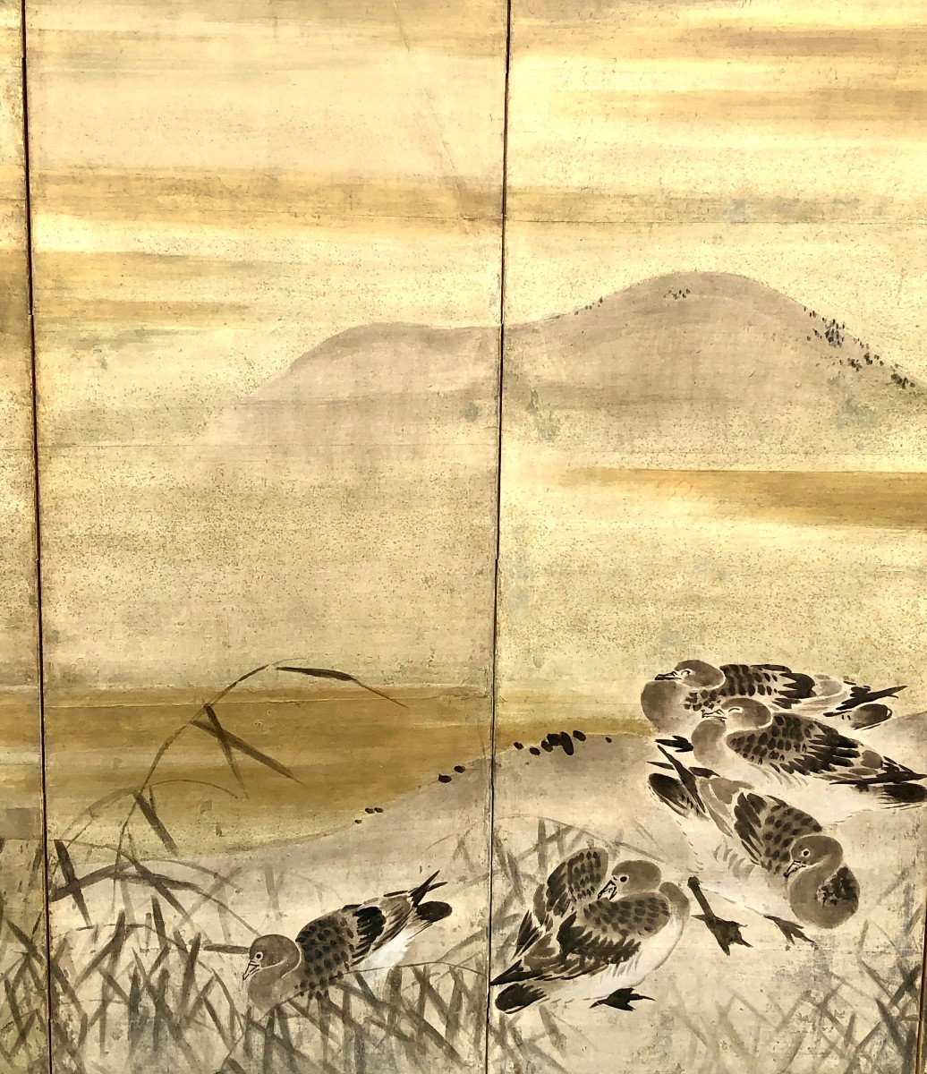 Pair Of 6-panel Japanese Screen-photo-3