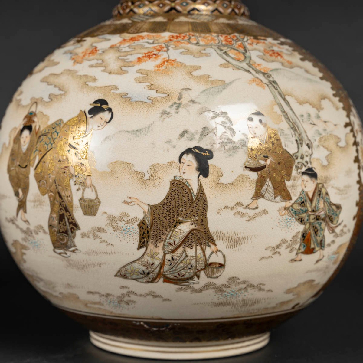 Paire De Grands Vases Japonais En Satsuma-photo-3