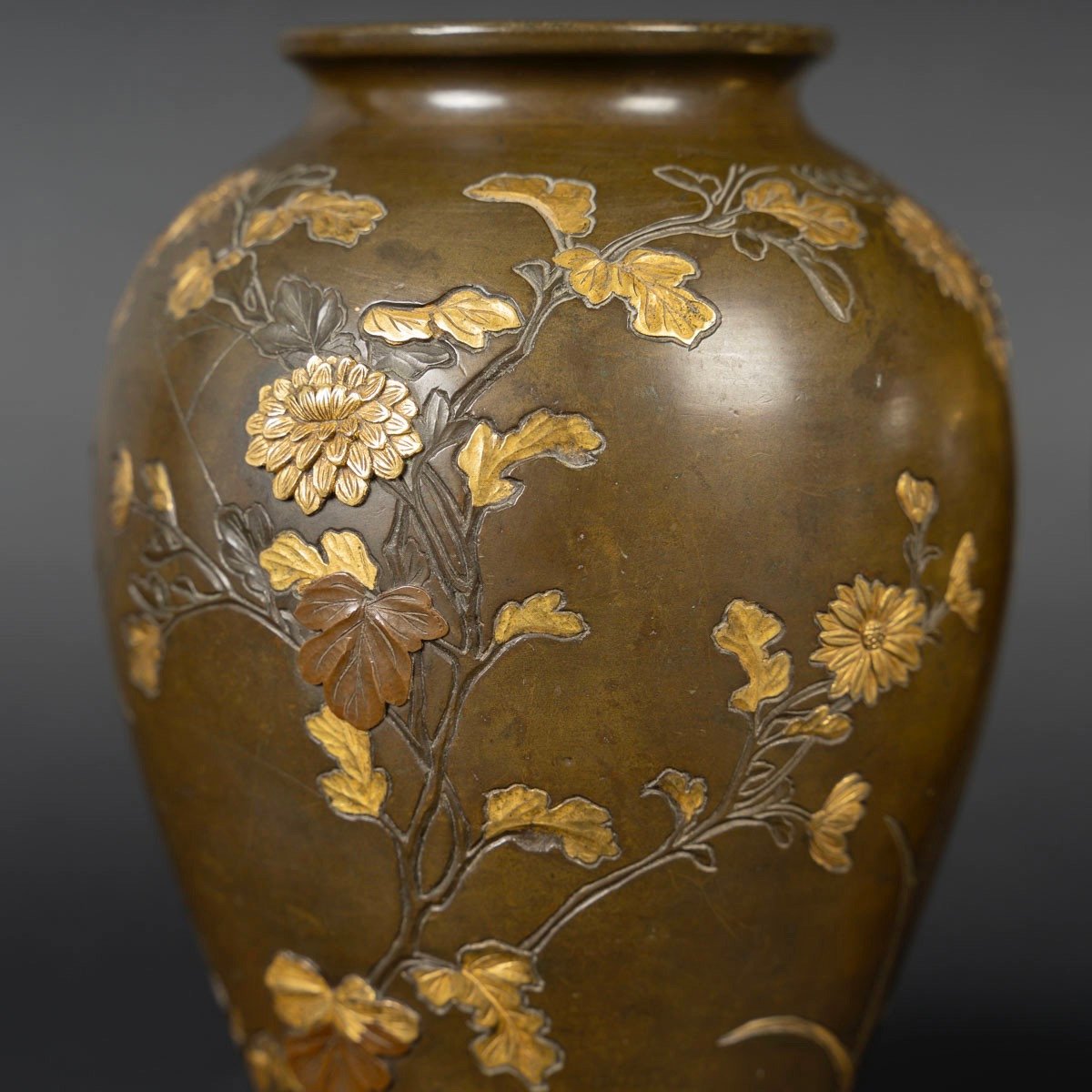 Paire De Vases Japonais En Bronze-photo-2