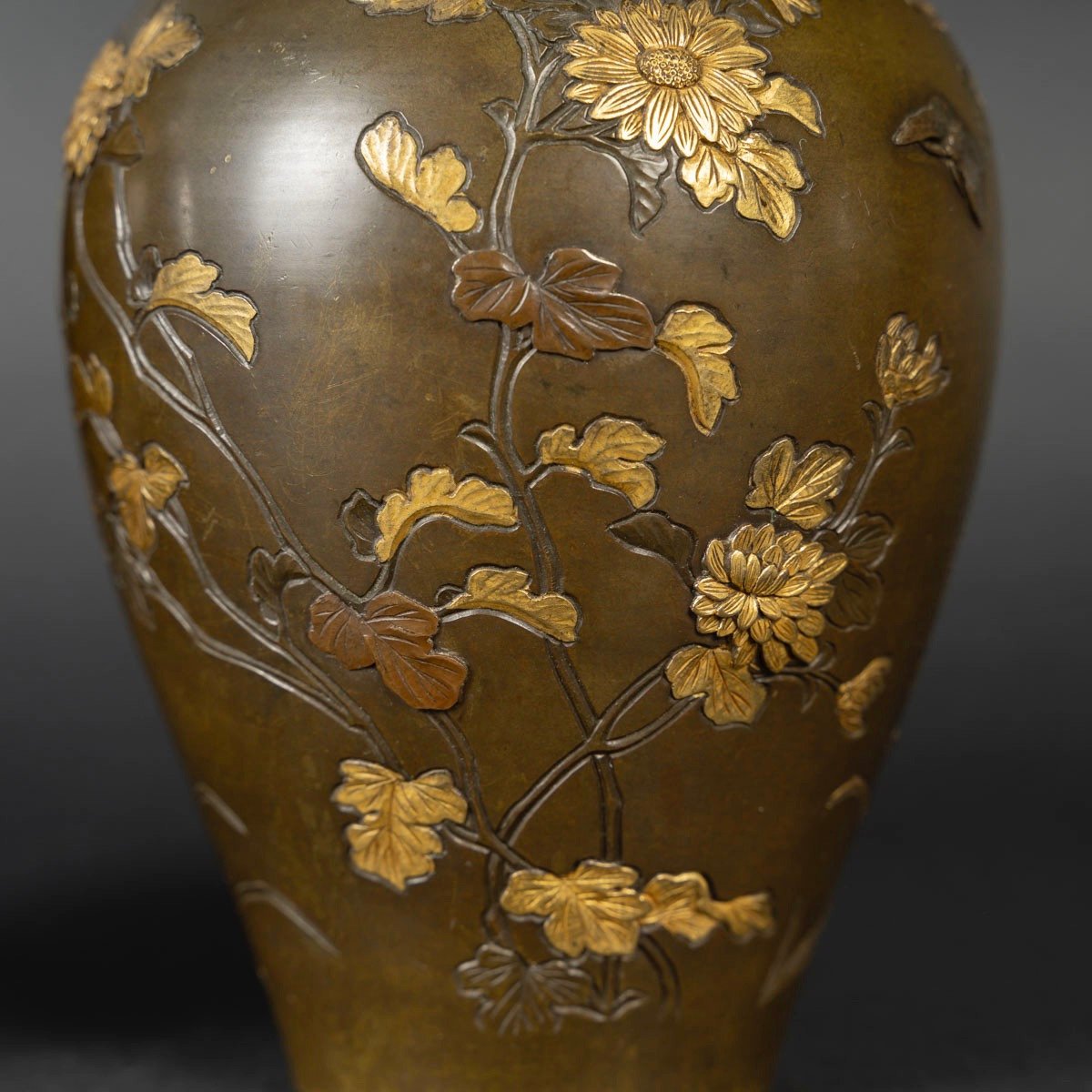 Paire De Vases Japonais En Bronze-photo-3