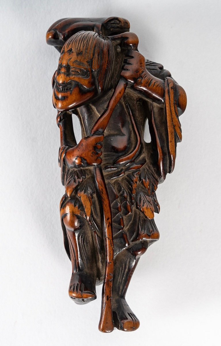 Netsuke En Buis d'Un Gama Sennin Par Gyokkei 19ème Siècle